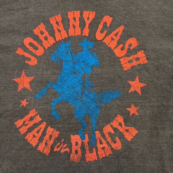 Johnny Cash Man in Black T-Shirt Size Large - Picture 2 of 4